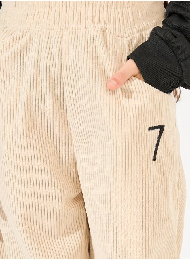 Styli Corduroy Slant Pocket Straight Leg Pants