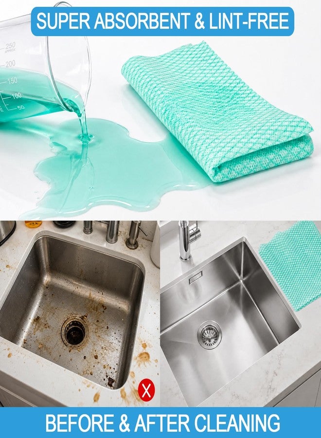 ATZNZIK 200 Pack Disposable Dish Cloths 14×16 in, Handy Wipes Reuseable Cleaning Cloths Disposable Cleaning Towels for Kitchen and Home, 3 Colors - Image 5