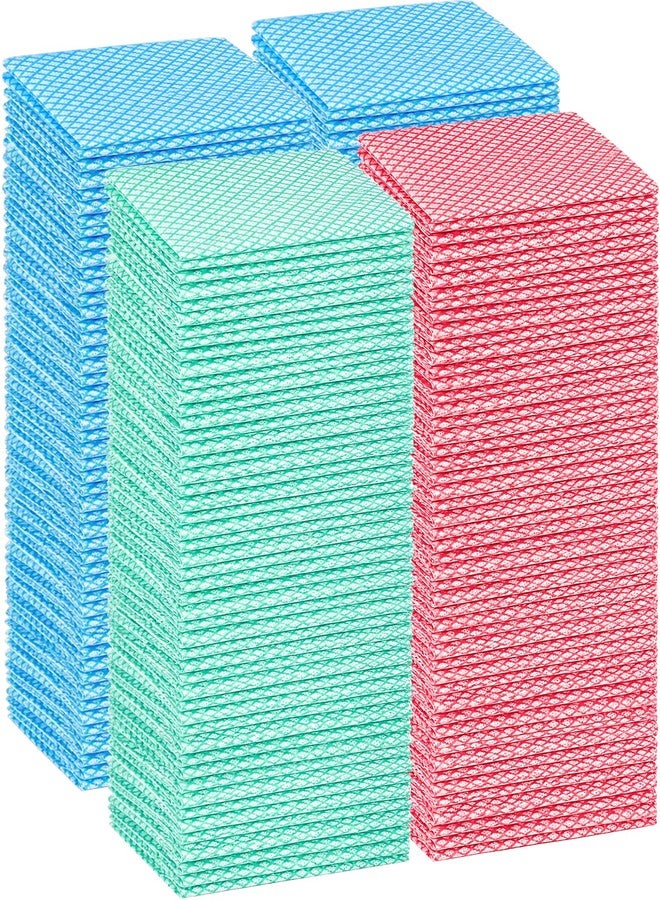ATZNZIK 200 Pack Disposable Dish Cloths 14×16 in, Handy Wipes Reuseable Cleaning Cloths Disposable Cleaning Towels for Kitchen and Home, 3 Colors - Image 1
