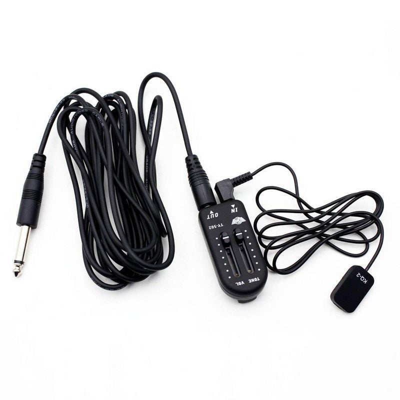 MUSTANG Kq-2 Piezo Contact Guitar Violin Banjo Mandolin Ukulele Pickup Transducer With Audio Cable Sticker Volume Controller Tuner - Image 1