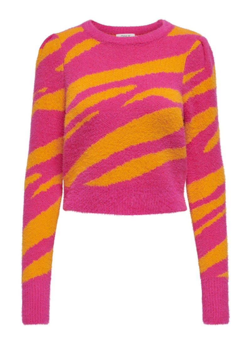 ONLY - Crew Neck Printed Sweater - Image 1
