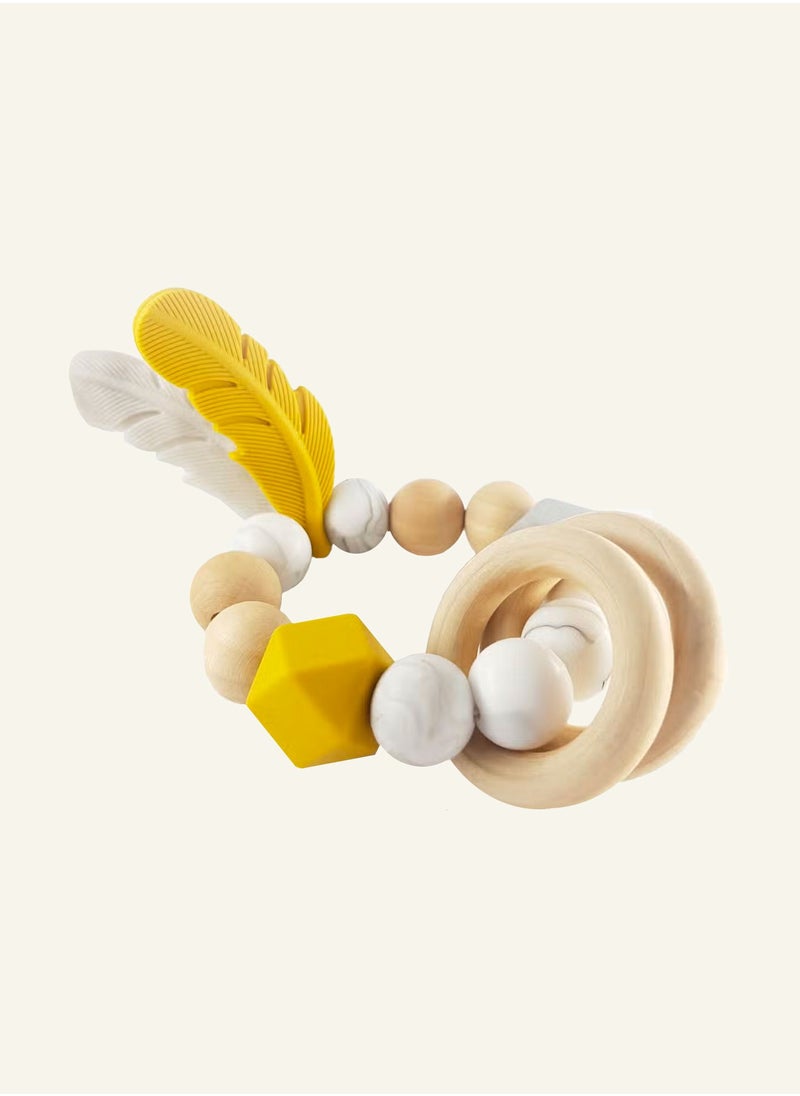 SMA - SMA Baby Feather Teether Teething Toys for Babies-Teething Toy Silicone BPA Free Anti-Dropping Infant Teether Pacifiers Chew Toys for Sucking Needs and Soothing Babies Sore Gums - Image 1
