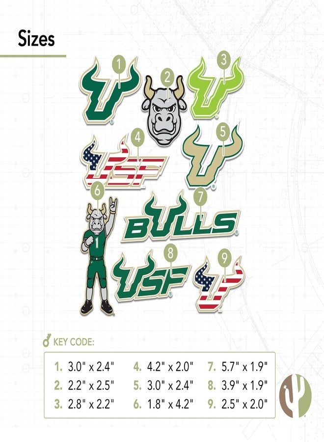 Desert Cactus University of South Florida USF Bulls Sticker Vinyl Decals Laptop Water Bottle Car Sheet T2 (Type 2-2) - Image 4