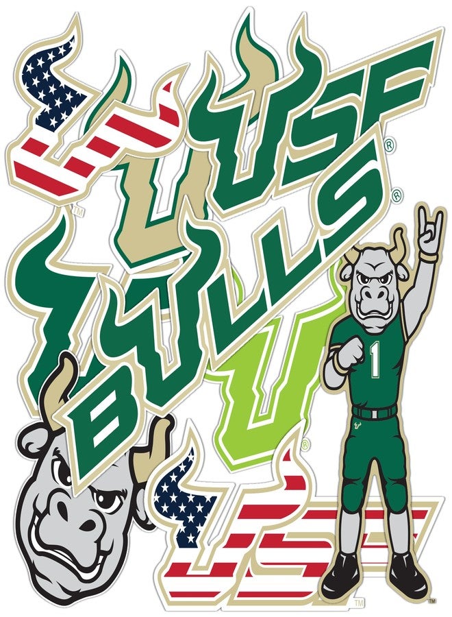 Desert Cactus University of South Florida USF Bulls Sticker Vinyl Decals Laptop Water Bottle Car Sheet T2 (Type 2-2) - Image 1