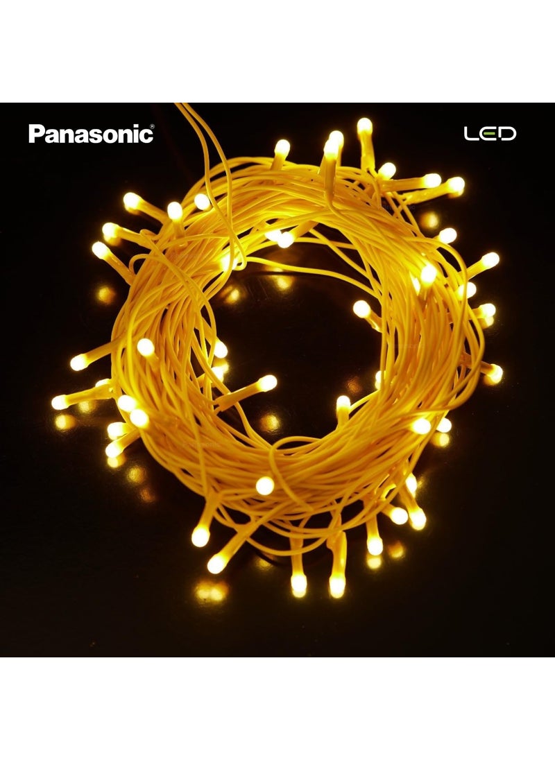 Panasonic - Panasonic Deco Fancy 10 Mtr LED String Light for Diwali Decorative LED String Light for Ganesh Chaturthi Christmas Decoration Light Golden - Image 1