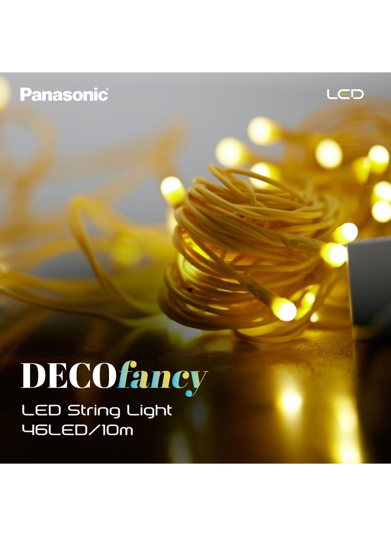 Panasonic - Panasonic Deco Fancy 10 Mtr LED String Light for Diwali Decorative LED String Light for Ganesh Chaturthi Christmas Decoration Light Golden - Image 1