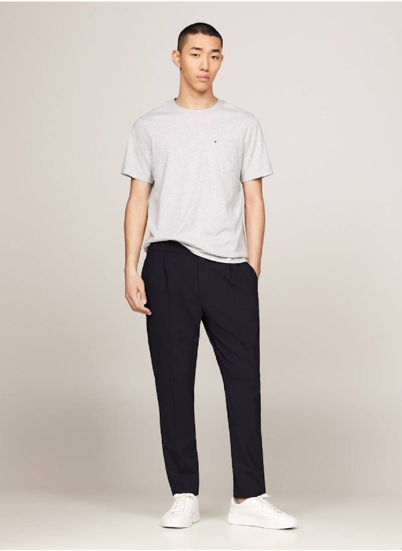 TOMMY HILFIGER Men's Crew Neck Patch Pocket T-Shirt -  Pure cotton, Grey  - Image 5