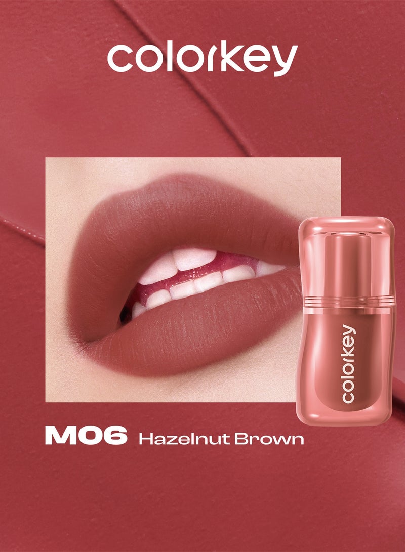 كولوركي 3 جرام من أحمر الشفاه الكريمي الحريري، لون الخدود والشفاه، ناعم، يدوم طويلًا، متعدد الاستخدامات، أحمر خدود، كريم بودنغ لزج، ملمس مخملي، غير لامع، صبغة عالية، يدوم طويلًا، لون شفاه وخدود خفيف الوزن، M06 - Image 1