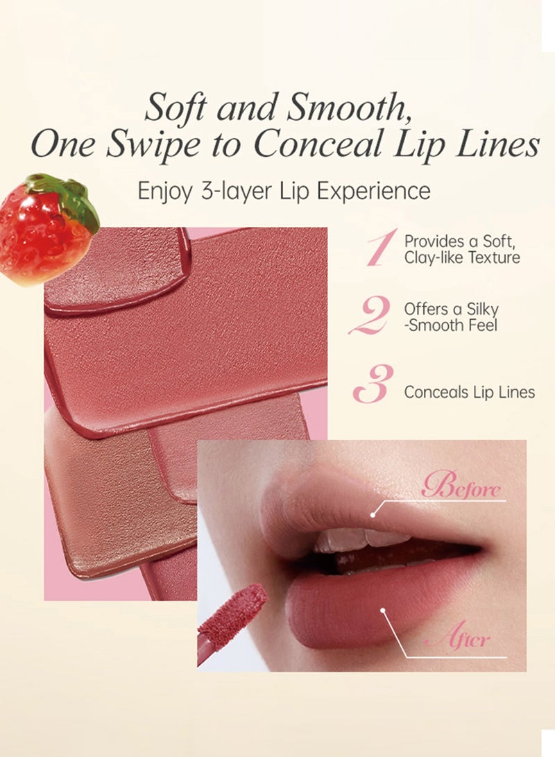 كولوركي 3 جرام من أحمر الشفاه الكريمي الحريري، لون الخدود والشفاه، ناعم، يدوم طويلًا، متعدد الاستخدامات، أحمر خدود، كريم بودنغ لزج، ملمس مخملي، غير لامع، صبغة عالية، يدوم طويلًا، لون شفاه وخدود خفيف الوزن، M06 - Image 5