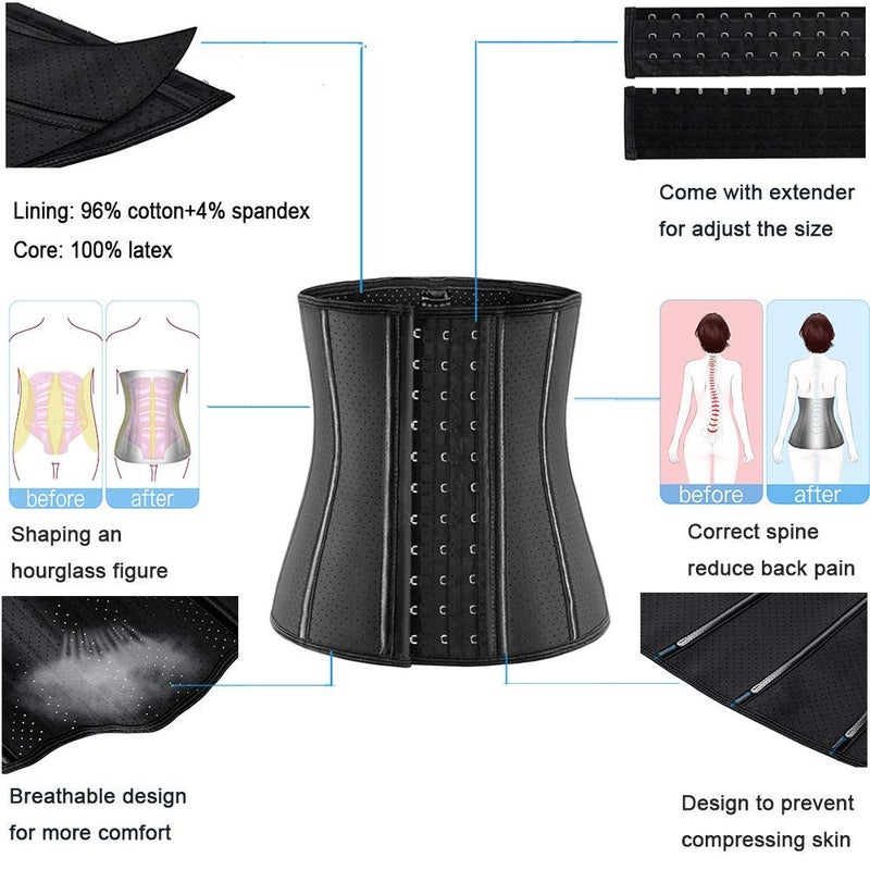 ECOWALSON Waist Trainer for Women - 9/25 Steel Bones & Additional Extender Cincher Corset for Hourglass body Shaper - Image 5