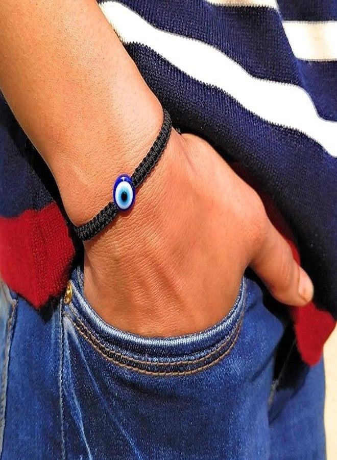 ARTIFICIAL TREE Handmade Nazariya 6 mm Evil Eye Charms Black Thread Bracelet Adjustable for Women, Men, Girls & Boys 4 Piece (BLACK)(AT GIRLS BRCT 036) - Image 4