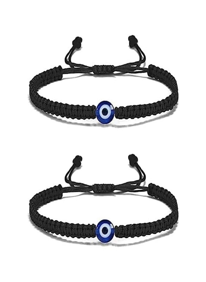 ARTIFICIAL TREE Handmade Nazariya 6 mm Evil Eye Charms Black Thread Bracelet Adjustable for Women, Men, Girls & Boys 4 Piece (BLACK)(AT GIRLS BRCT 036) - Image 3