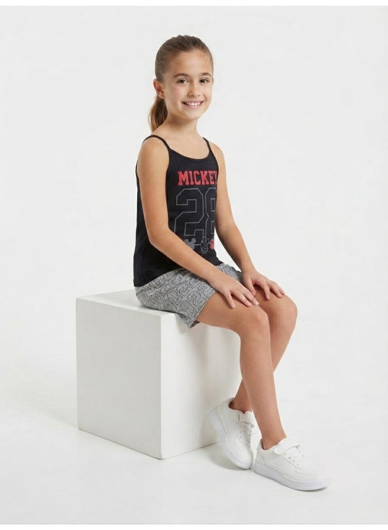 Mickey Kids Mickey Mouse Print Camisole and Shorts Set - Black/Grey - Image 2