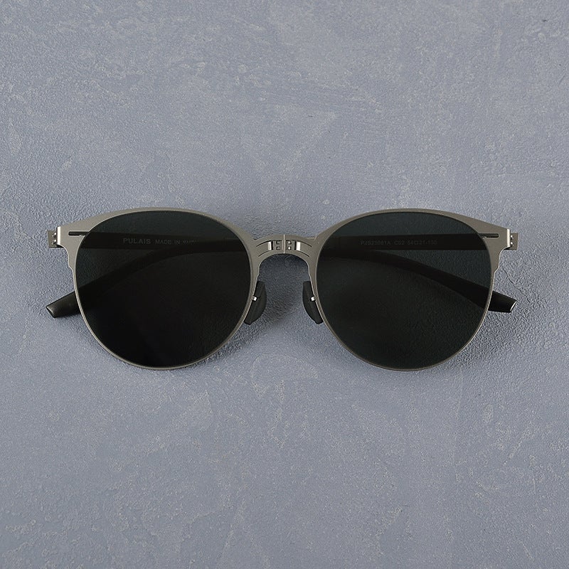 2024 Slim Foldable Sunglasses for Men Gun frame ash