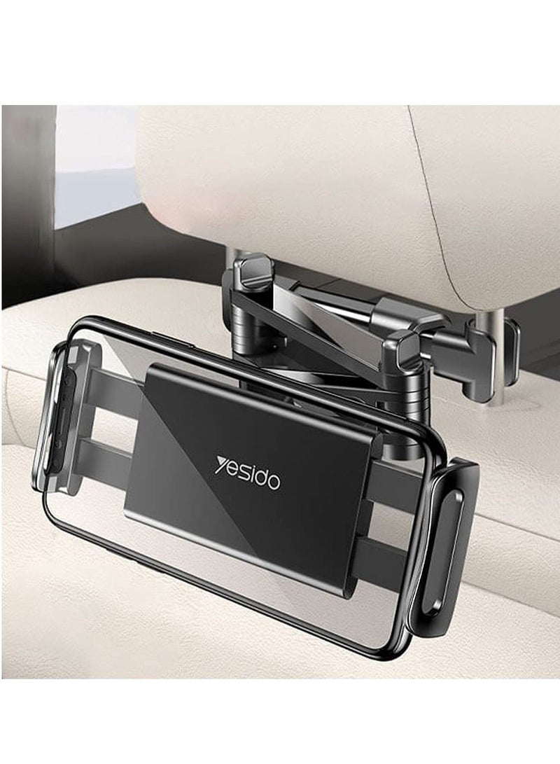 Yesido C117 Car Tablet Headrest Mount Tablet Holder For Car Seat 360 Degree Rotation Compatible With 4.7Inch To 12.9 Inch, Compatible With Tablets/Iphone 13/Ipads/Smartphones - Image 4