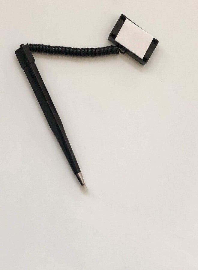 NOBO 5 Pack Counter Coil Corded Wedgy Pen with Adhesive Backing, Great for Clipboards, Medium 1.0mm Tip Black Ink (5 Pack Counter Pen) - Image 3