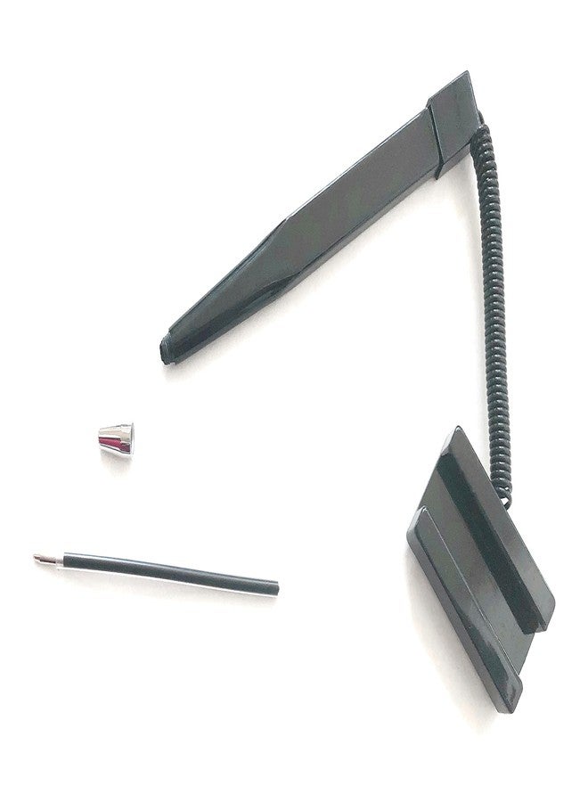 NOBO 5 Pack Counter Coil Corded Wedgy Pen with Adhesive Backing, Great for Clipboards, Medium 1.0mm Tip Black Ink (5 Pack Counter Pen) - Image 5