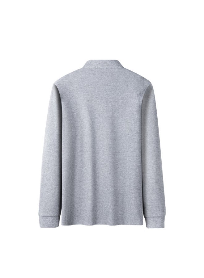 Firs 10a Antibacterial Autumn Long Sleeve Men's Polo Shirt Mesh Pique Cotton Texture Business Casual Collar Top - Image 2