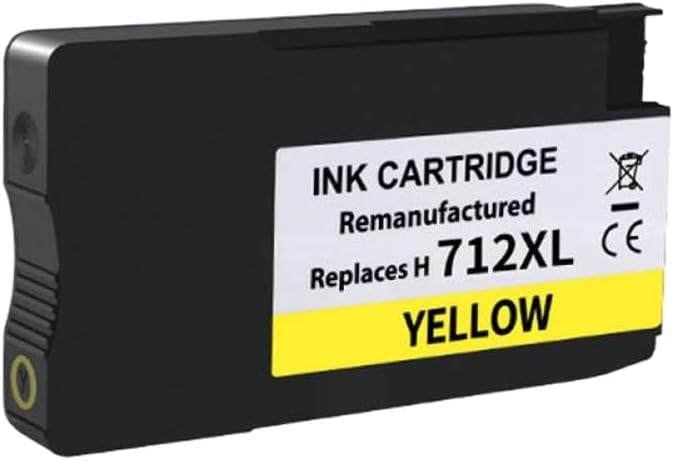 Ink Cartridge Compatible with 712 XL 712XL for DesignJet T650 T630 T250 T230 T210 Printer(Yellow)