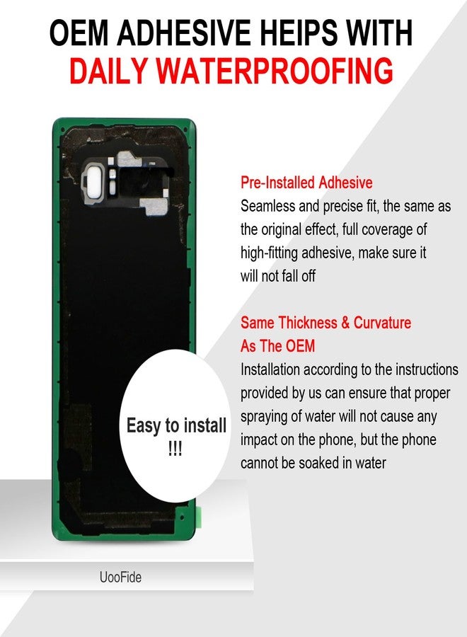 UooFide Compatible for Samsung Galaxy Note 8 Back Glass Cover Replacement 6.3-Inches SM-N950 All Carriers with Installation Manual + Repair Tool Kit (Orchid Gray) - Image 3