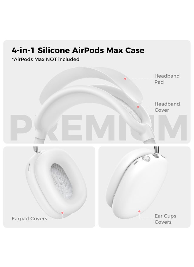 Generic - Suitable For Apple Airpods Max Solid Color Protective Case Apple Headset Soft Case Silicone Four-piece Set-Specifications:Red Four-piece Set - Image 1
