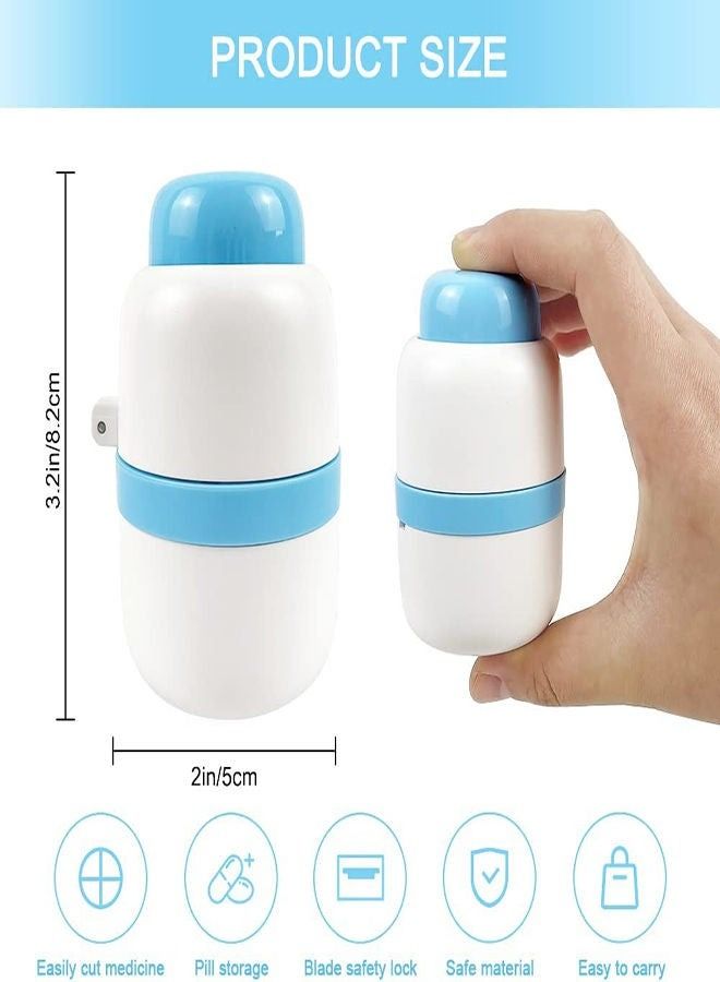 Pill Cutter Pill Splitter with Hidden Stainless Steel Blade for Cutting Small Pills or Large Pills in Half or Quarter Suitable for Cutting Vitamins Tablets Portable for Going Out or Traveling