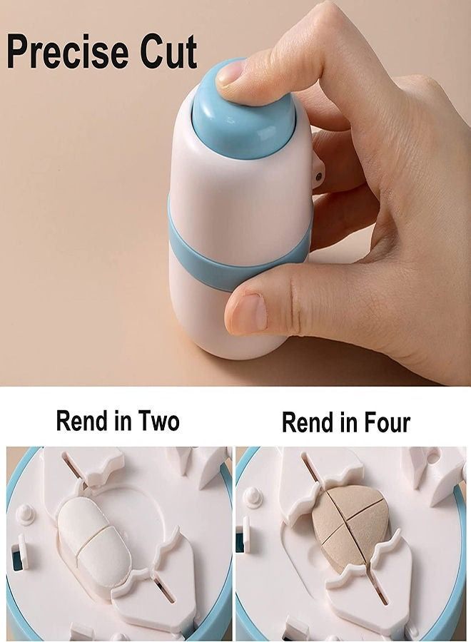 Pill Cutter Pill Splitter with Hidden Stainless Steel Blade for Cutting Small Pills or Large Pills in Half or Quarter Suitable for Cutting Vitamins Tablets Portable for Going Out or Traveling