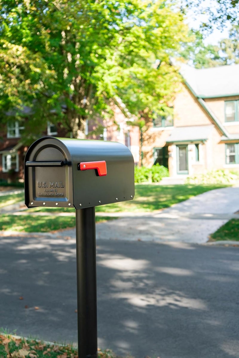 ARCHITECTURAL MAILBOXES 7516B-10 Pacifica In-Ground Steel Mailbox Post, Alloy Steel, One Size, Black - Image 1
