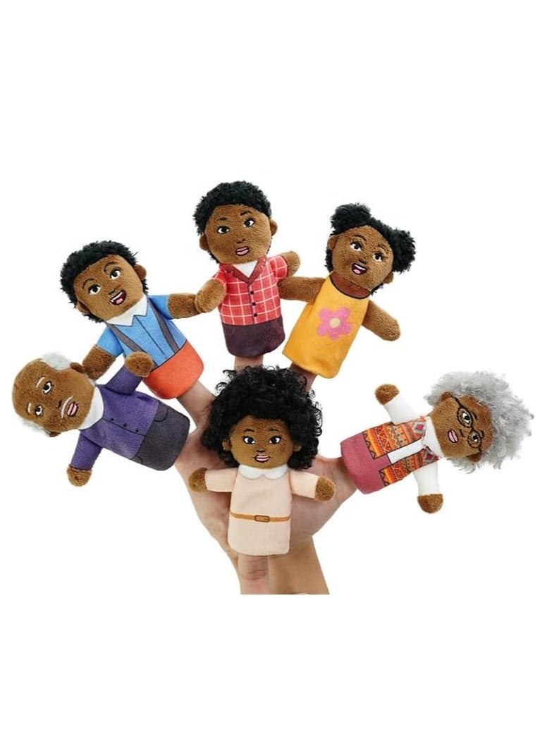 Y&D Finger Puppet Family Finger Puppet,6pcs Cute Puppet Mini Plush Toys Teaching Show,Soft Puppet for Kids Family Members Role Playing Birthday Party - Image 1