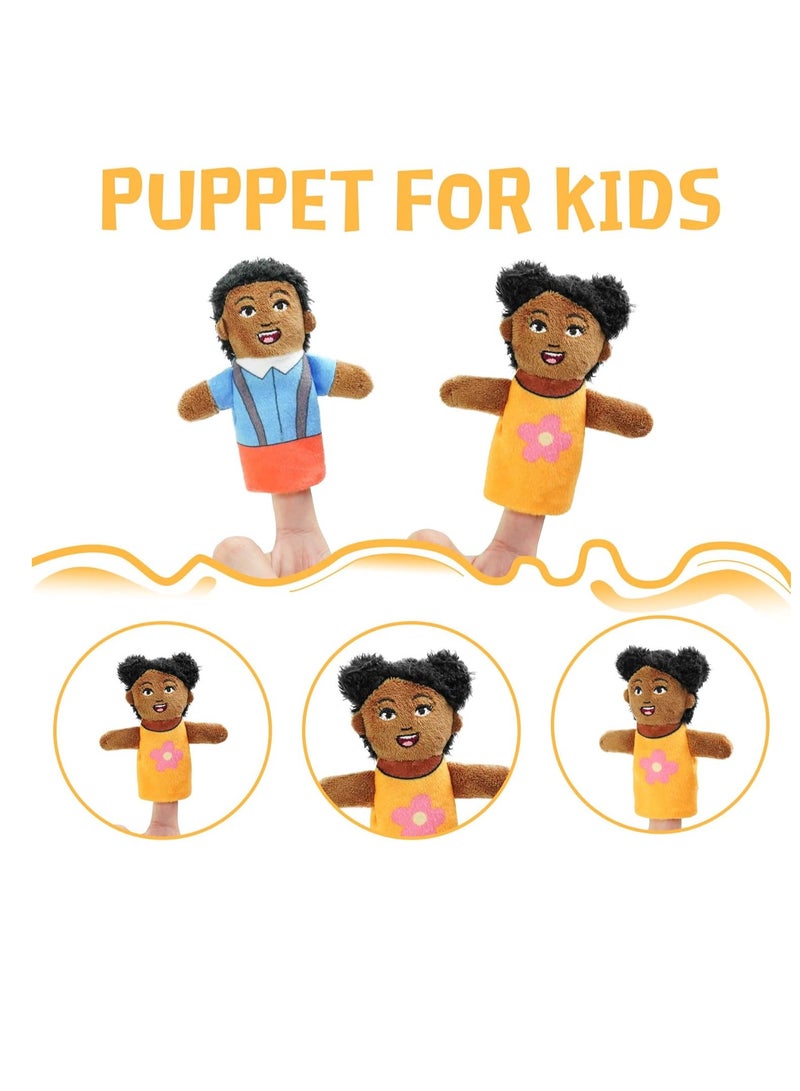 Y&D Finger Puppet Family Finger Puppet,6pcs Cute Puppet Mini Plush Toys Teaching Show,Soft Puppet for Kids Family Members Role Playing Birthday Party - Image 3