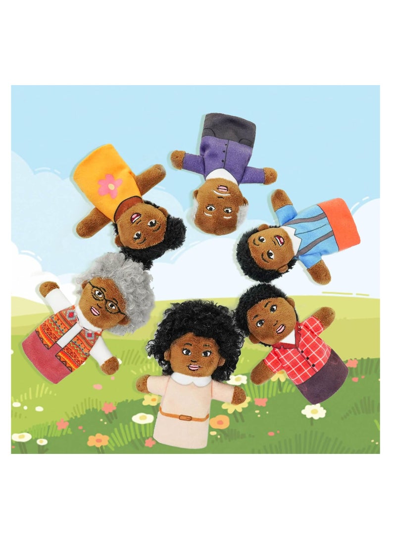 Y&D Finger Puppet Family Finger Puppet,6pcs Cute Puppet Mini Plush Toys Teaching Show,Soft Puppet for Kids Family Members Role Playing Birthday Party - Image 4