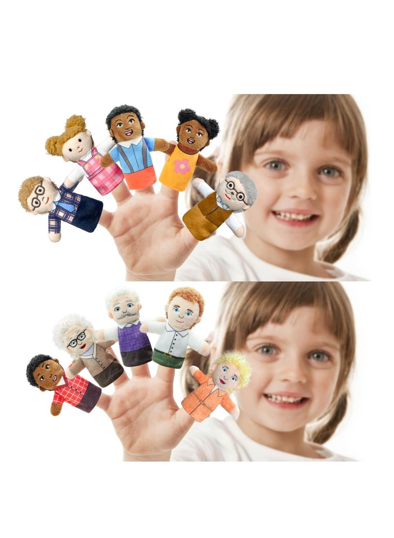Y&D Finger Puppet Family Finger Puppet,6pcs Cute Puppet Mini Plush Toys Teaching Show,Soft Puppet for Kids Family Members Role Playing Birthday Party - Image 5