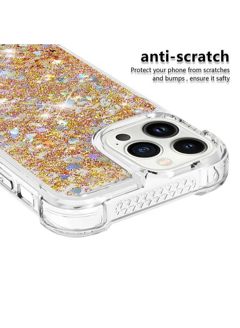 X-level iPhone 15 Pro Case For Women Girls Liquid Glitter Cover Sparkly Clear Shiny Bling Sparkle Phone Back Accessory Protection For iPhone 15 Pro Case Transparen  - Image 2