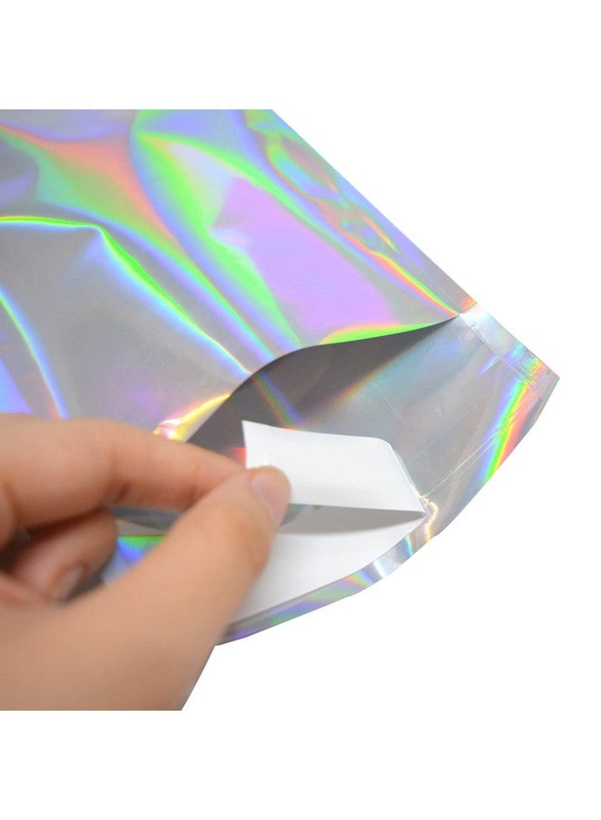 PABCK 100 Pack 6.49X9.06+1.57 Inch Holographic Metallic Poly Mailers Self Sealing Packaging Aluminum Foil Glitter Bags Shipping Envelopes Mailing Storage Pouches For Shipping Packaging  - Image 3