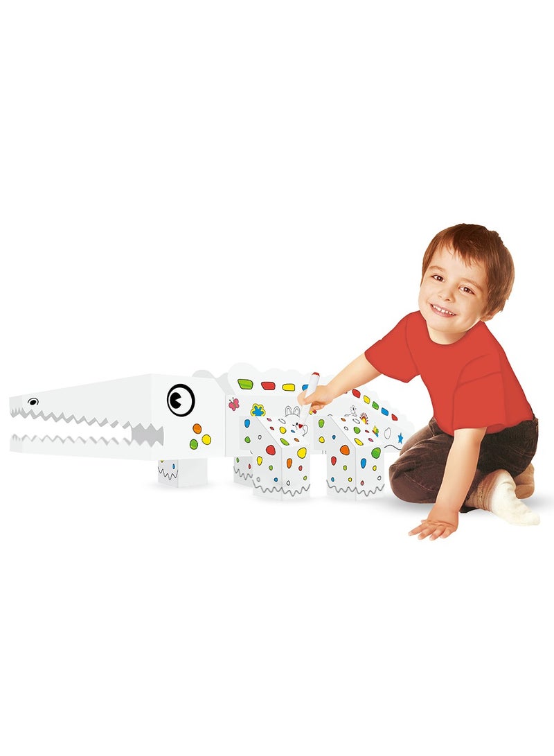 Eazy Kids DIY Doodle Coloring Kit w/ Set of 6 Sketch Pens - Crocodile - Image 2