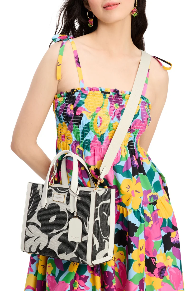 Kate Spade Manhattan Tropical Foliage Canvas Jacquard Small Tote