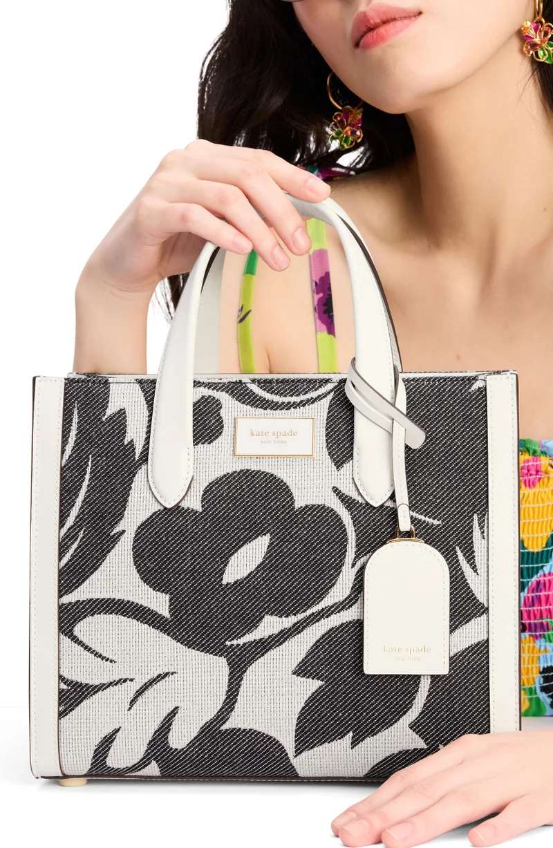 Kate Spade Manhattan Tropical Foliage Canvas Jacquard Small Tote