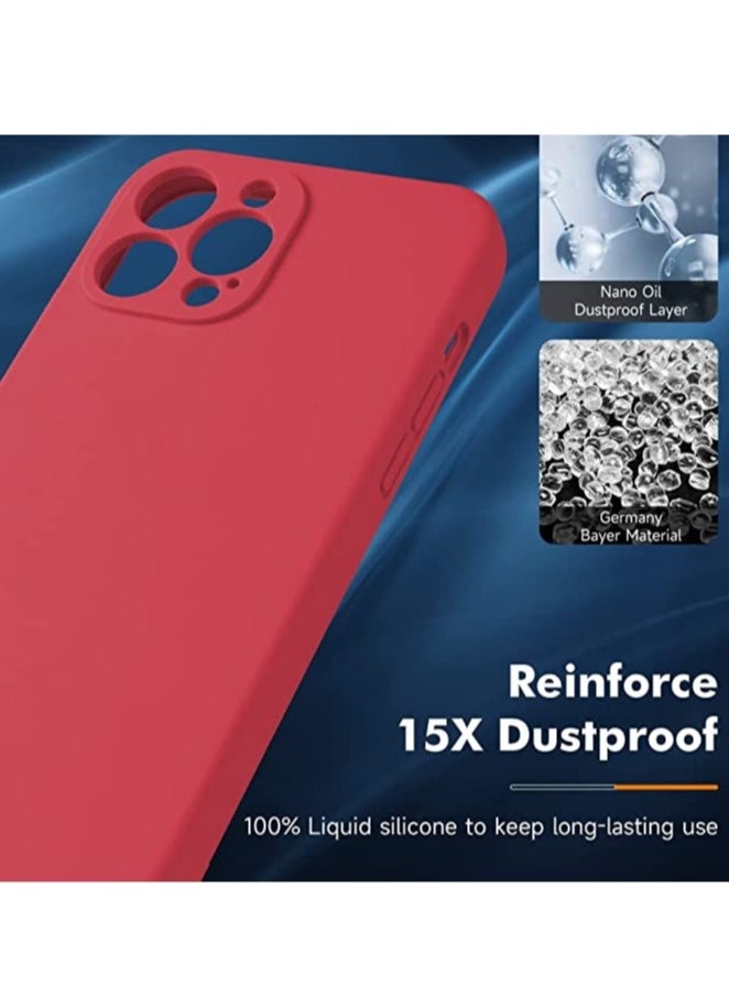 Raxoom iPhone 14 Pro Max + 2 Pack Tempered Glass Screen Protector Magsafe Case Silicone Phone Case with Microfiber Lining for iPhone 14 Pro Max 6.7 inch 2022,Red - Image 4