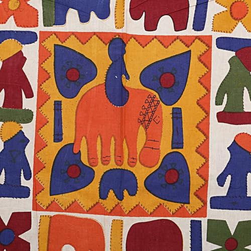 ART WORLD Queen Size Double Bed Sheet with Pillow Covers Pure Cotton Rajasthani Jaipuri Traditional Printed Bedcover (Orange, Queen) - Image 3