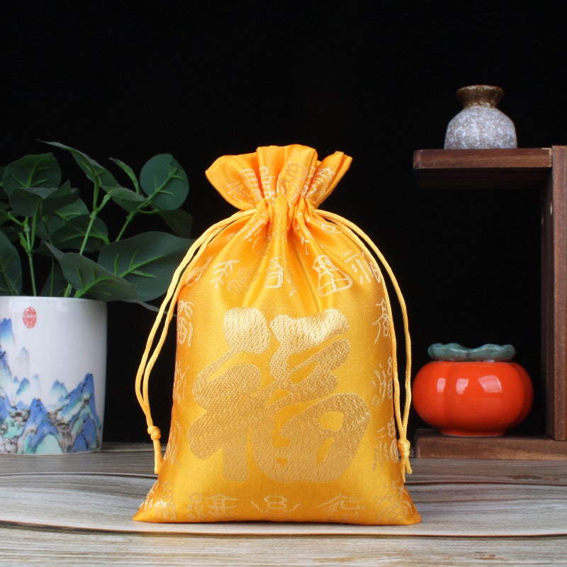 Spot Drawstring Dafu Packaging Gift Bag Red Silk New Year Bags Bag Bag Logo Happy Bag - Image 4