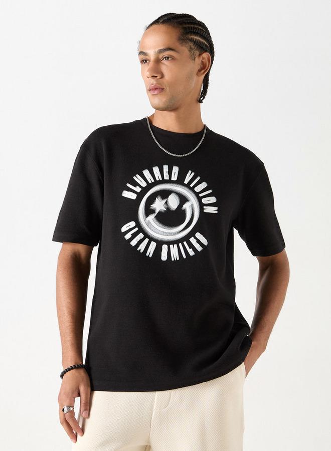 SP Characters Graphic Print T-shirt with Short Sleeves and Crew Neck - Image 1