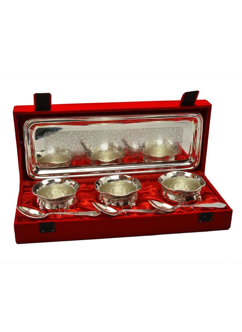 AC ANAND CRAFTS AC ANAND CRAFTS Silver Plated Brass Handi Set 7 Pcs for Diwali Gift  - Image 1