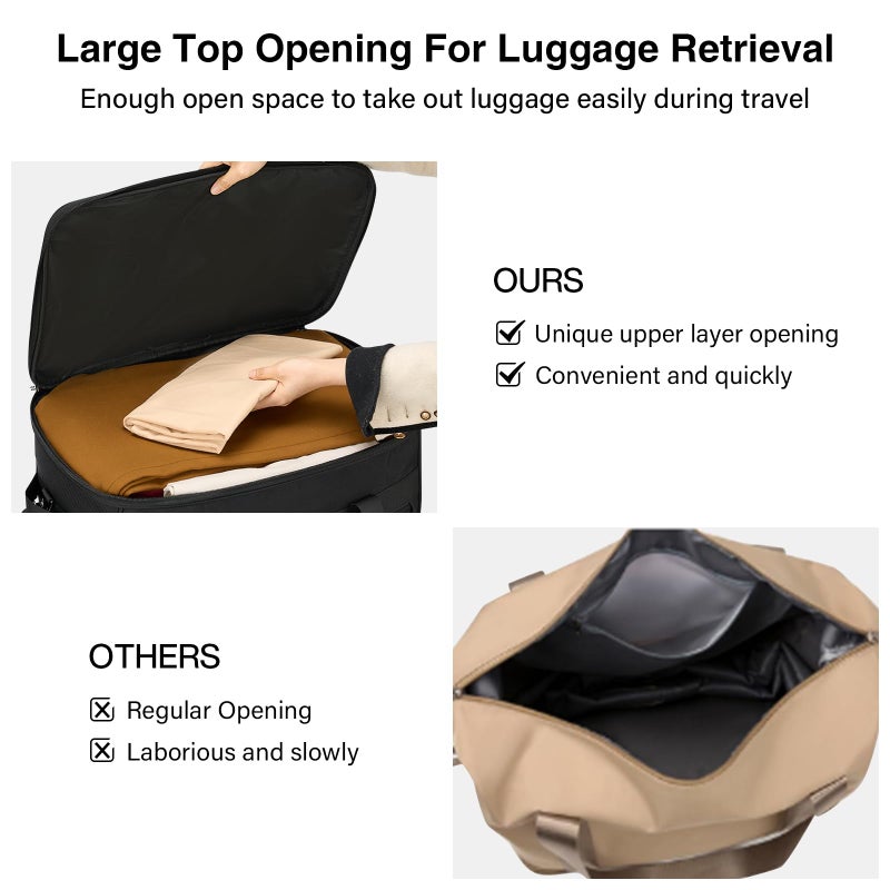 MILADA Expandable Luggage Bags for Travel Foldable Suitcase with Wheels Collapsible Rolling Travel Duffle Bag Lightweight Large Suitcases without Telescoping Handle, Black - Image 4