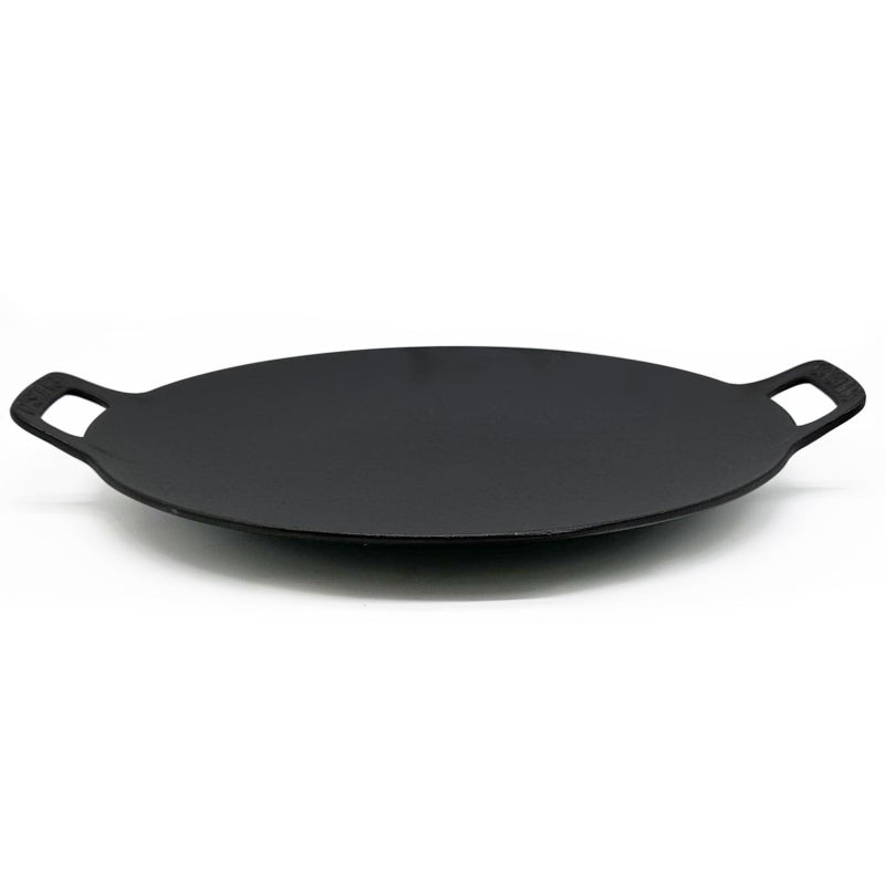 13Inch Korean BBQ Grill Pan Cast Iron Griddle for Indoor and Outdoor Stovetop Use
