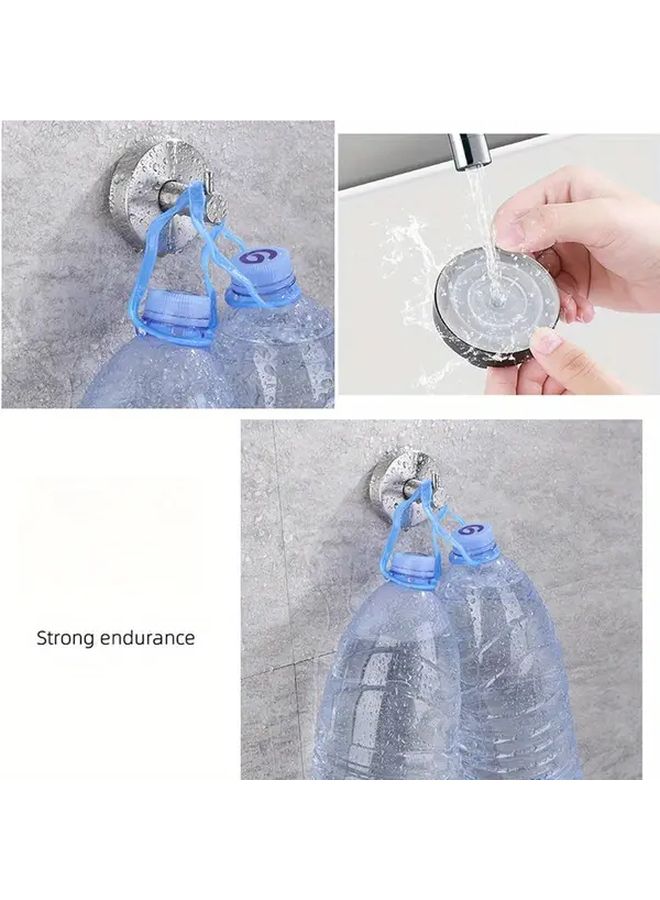 3Pcs Black Stainless Steel Suction Cup Hooks No Drill Wall Mount For Towels - Image 5