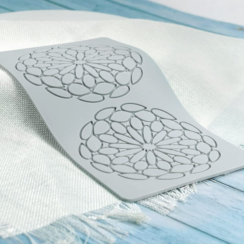 TUKE Silicone Molds 3D Hollow Leaf Chocolate Molds Honeycomb Bee Candy Mold Flower Pattern Fondant Mold Cake Topper Sugar Craft Decoration (J_Flower_10.4 * 5.28 * 0.12inch) - Image 5