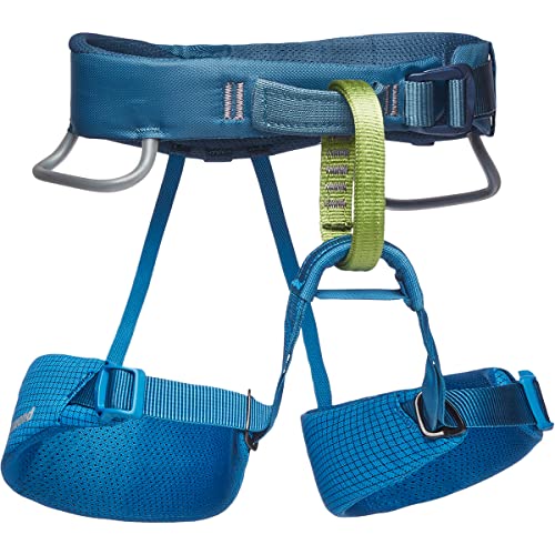 BLACK DIAMOND Kids’ Momentum Rock Climbing Harness | Adjustable Waist & Leg Loops | Lightweight, Comfortable Support for Indoor & Outdoor Climbing | Kingfisher - Image 1