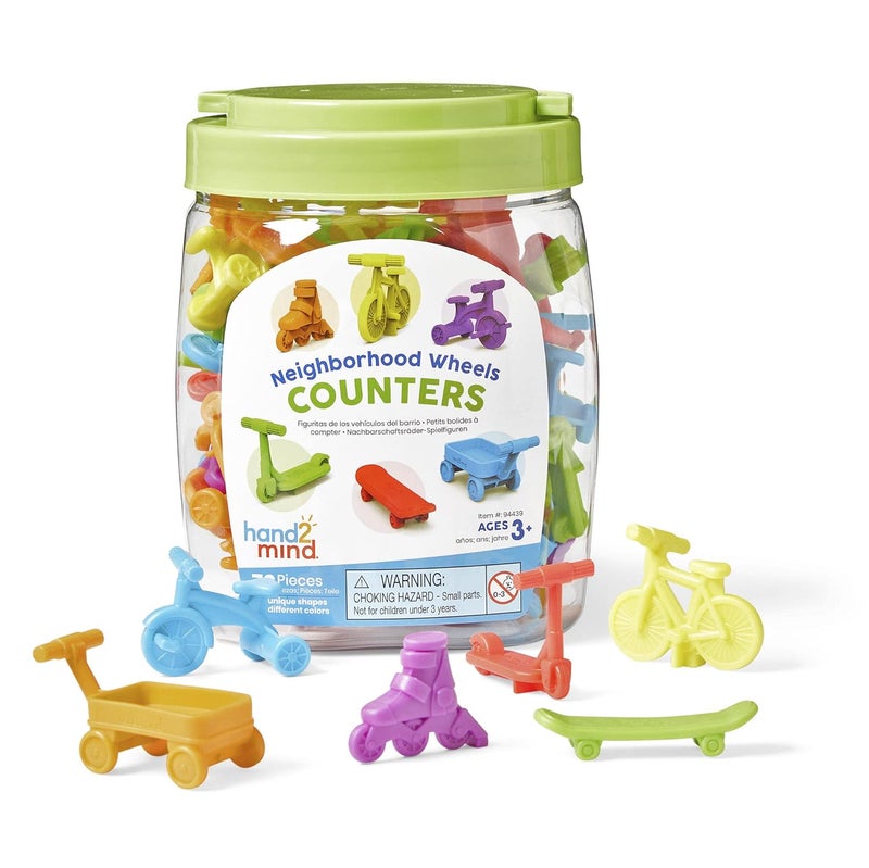 hand2mind hand2mind Neighborhood Wheels Counters Counters for Kids Math Counting Toys Color Sorting Toys Transportation Toys Math Manipulatives Kindergarten Montessori Math Materials Easter Egg Fillers - Image 1