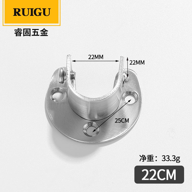 Thickened Stainless Steel Clothes Tube Holder Clothes Rail Wardrobe Clothes Holder Stainless Steel Round Tube Opening Flange Seat 32 25Mm - Image 1