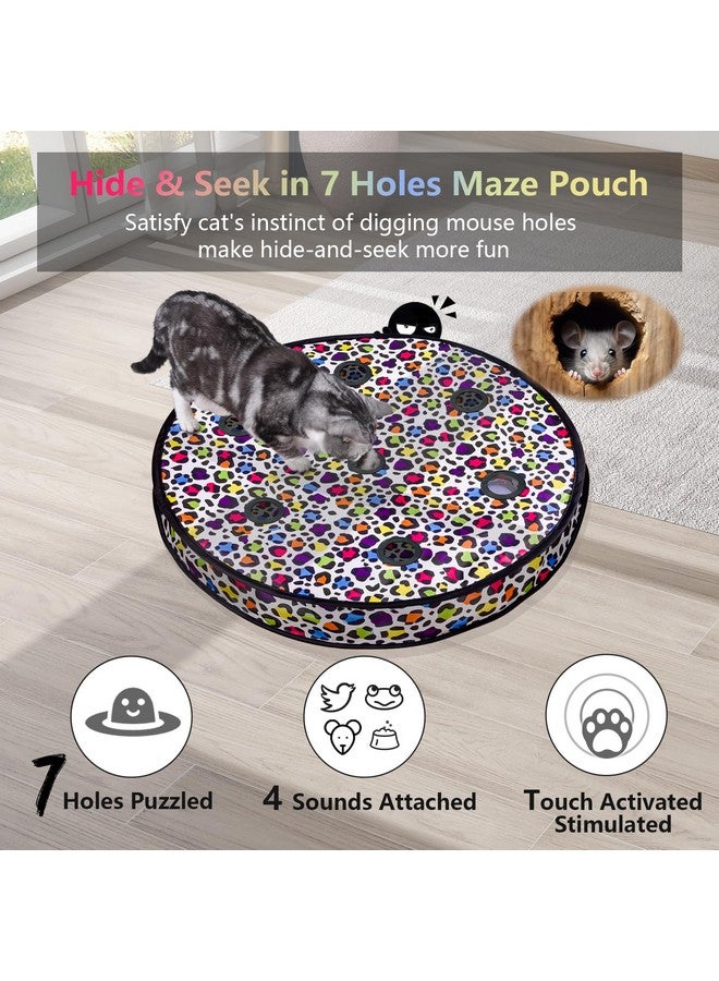 ORSDA Cat Toys, Interactive Activated Moving Ball in 7 Holes Mat, Automatic Fast Rolling Ball, Hide and Seek Toys for Indoor Cats, Exercise Kicker Mouse Catching Game - Image 3